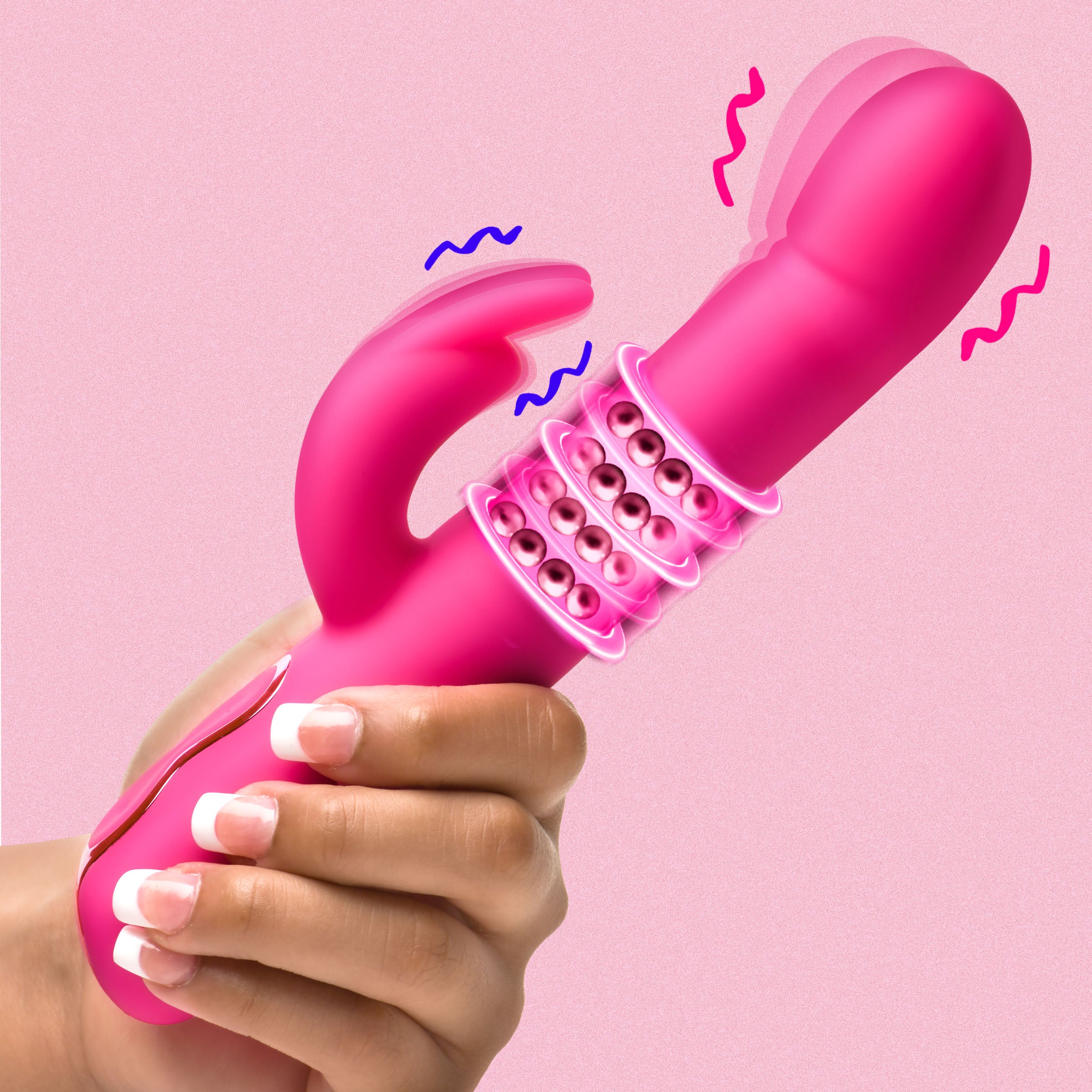 Come-Hither Beaded Silicone Rabbit Vibrator XR Brands Come-Hither Beaded Silicone Rabbit Vibrator XR Brands