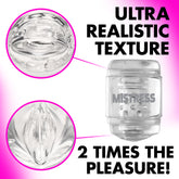Mistress Double Shot Mouth & Pussy Stroker - Clear