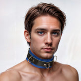 Strict Leather Deluxe Locking Collar - Blue and Black