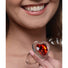 Red Heart Gem Glass Anal Plug - Small