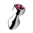 Hot Pink Gem Weighted Anal Plug - Small