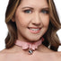 Sugar Kitty Cat Bell Collar - Pink-Silver