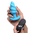 21X Remote Control Vibrating Silicone Swirl Butt Plug - Blue