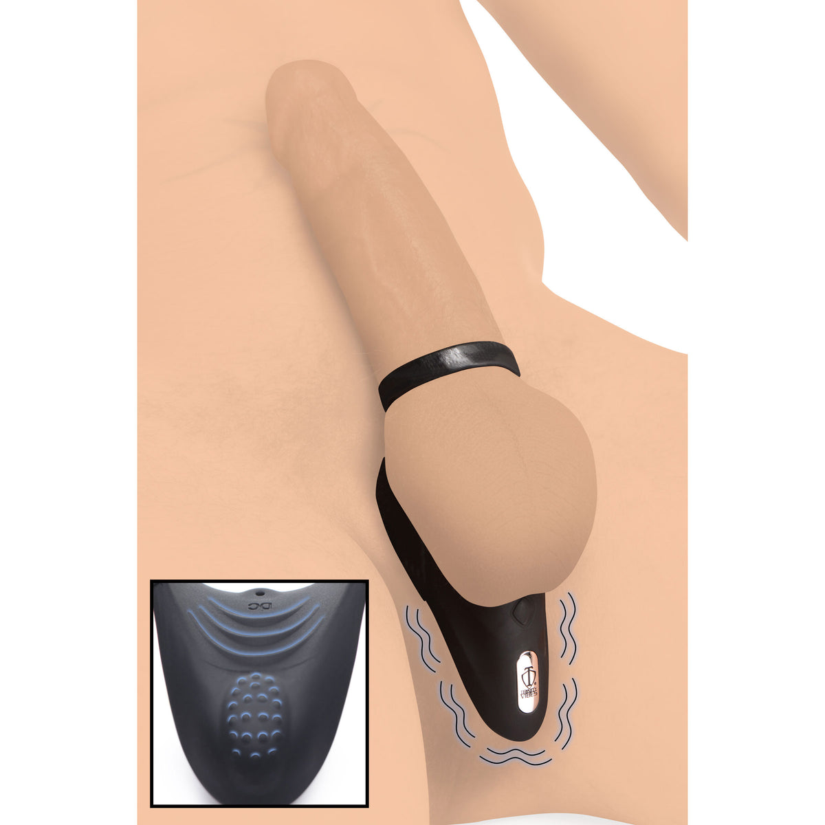 Silicone Cock Ring w- Vibrating Taint Stim