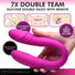 7X Double Team Silicone Double Dildo w- Remote