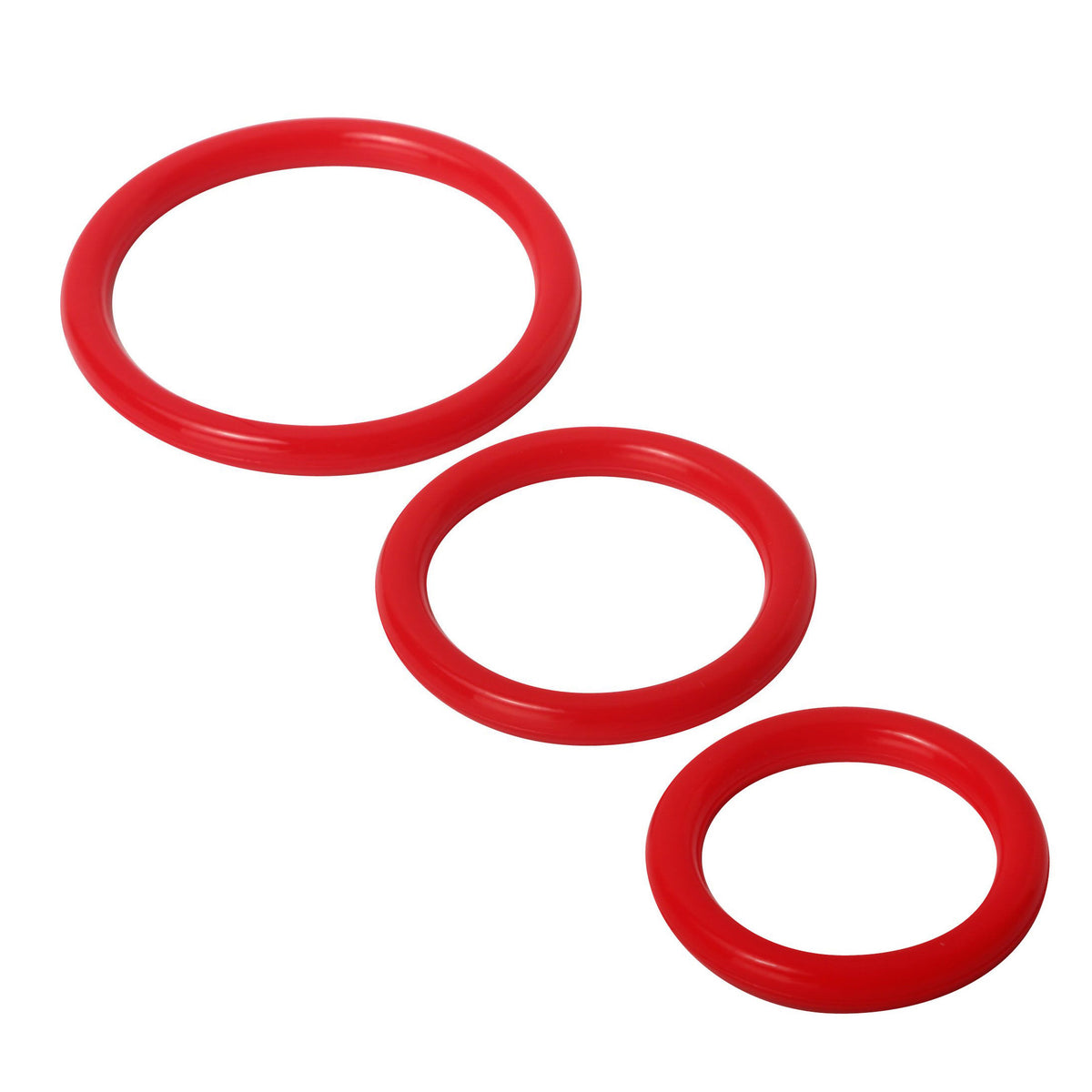 Trinity Silicone Cock Rings, Red