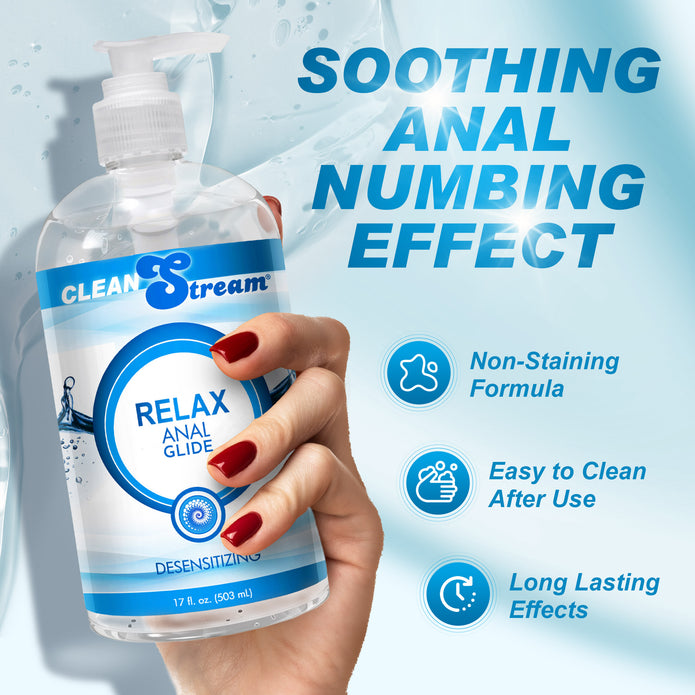 Clean Stream Relax Desensitizing Anal Lube, 17oz. XR Brands Clean Stream Relax Desensitizing Anal Lube, 17oz. XR Brands