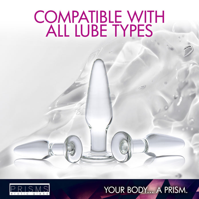 Dosha 3 Piece Glass Anal Plug Kit XR Brands Dosha 3 Piece Glass Anal Plug Kit XR Brands