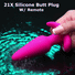 21X Remote Control Vibrating Silicone Butt Plug - Pink
