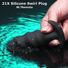 21X Remote Control Vibrating Silicone Swirl Butt Plug - Black