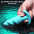 21X Remote Control Vibrating Silicone Swirl Butt Plug - Blue