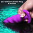 21X Remote Control Vibrating Silicone Swirl Butt Plug - Purple