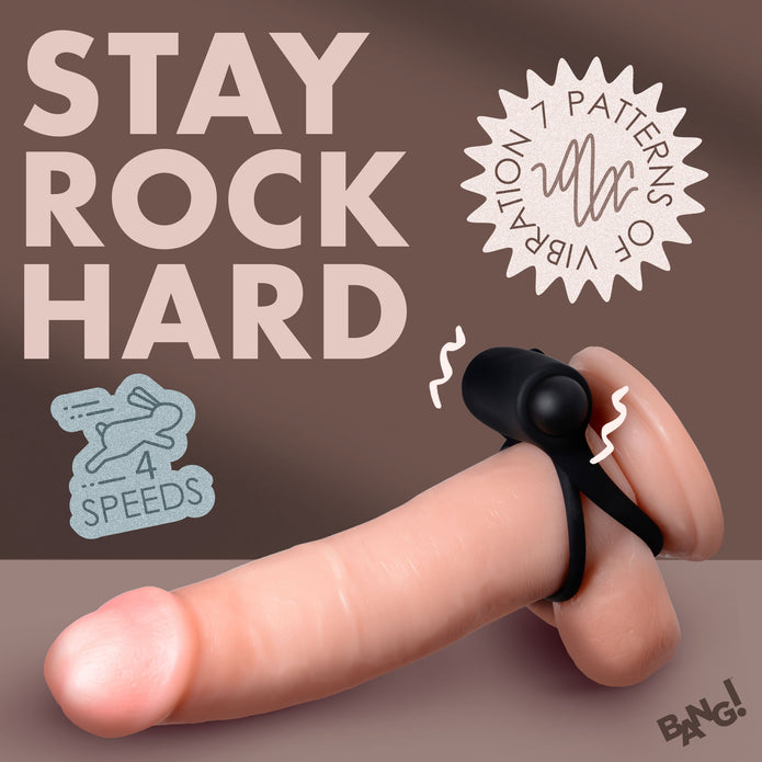 28X Remote Control Vibrating Cock Ring & Bullet - Black XR Brands 28X Remote Control Vibrating Cock Ring & Bullet - Black XR Brands