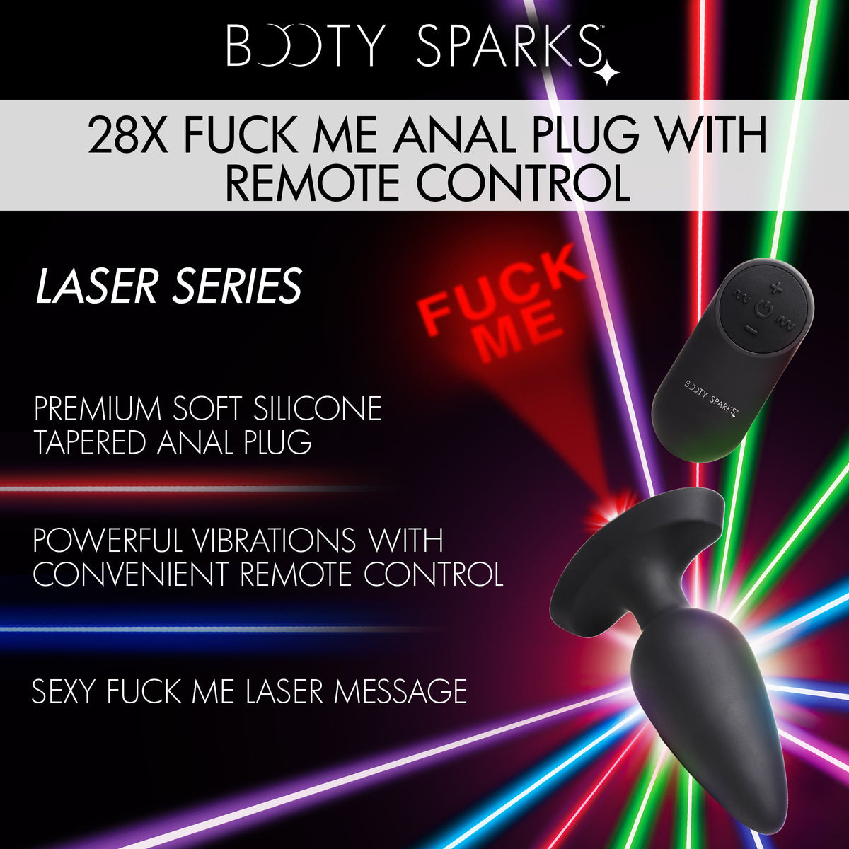Laser Fuck Me Large Anal Plug w- Remote Control XR Brands Laser Fuck Me Large Anal Plug w- Remote Control XR Brands