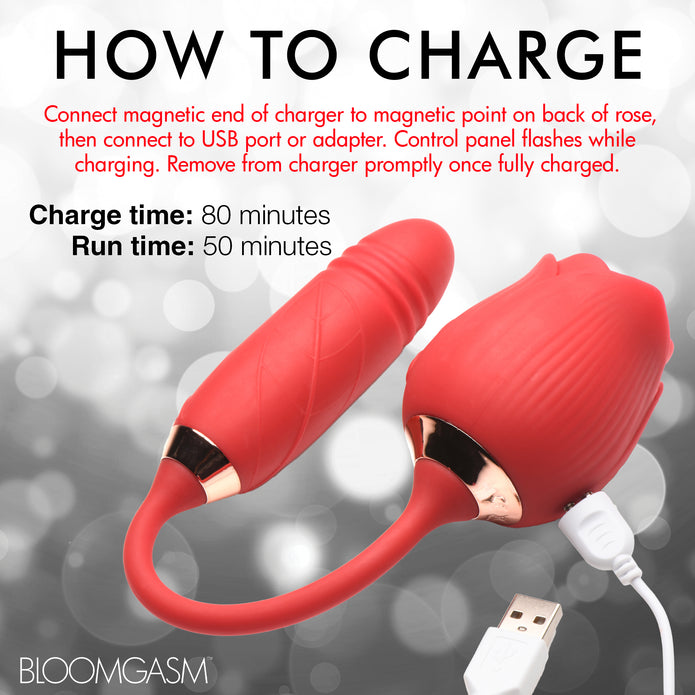 Romping Suction & Thrusting Rose Vibrator - XrBrands.com XR Brands Romping Suction & Thrusting Rose Vibrator - XrBrands.com XR Brands