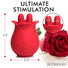 The Rose Fondle 10X Massaging Rose Silicone Clit Stimulator