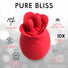 The Rose Fondle 10X Massaging Rose Silicone Clit Stimulator