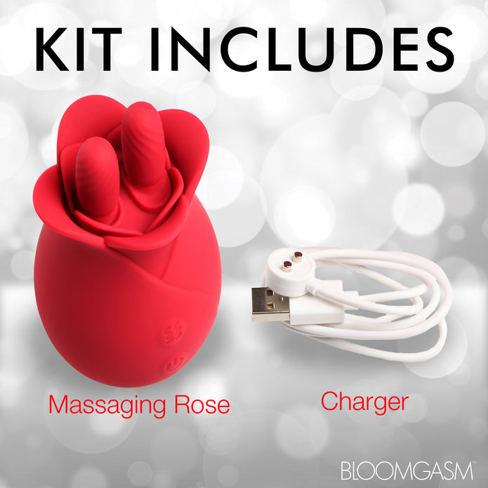 The Rose Fondle 10X Massaging Rose Silicone Clit Stimulator XR Brands The Rose Fondle 10X Massaging Rose Silicone Clit Stimulator XR Brands