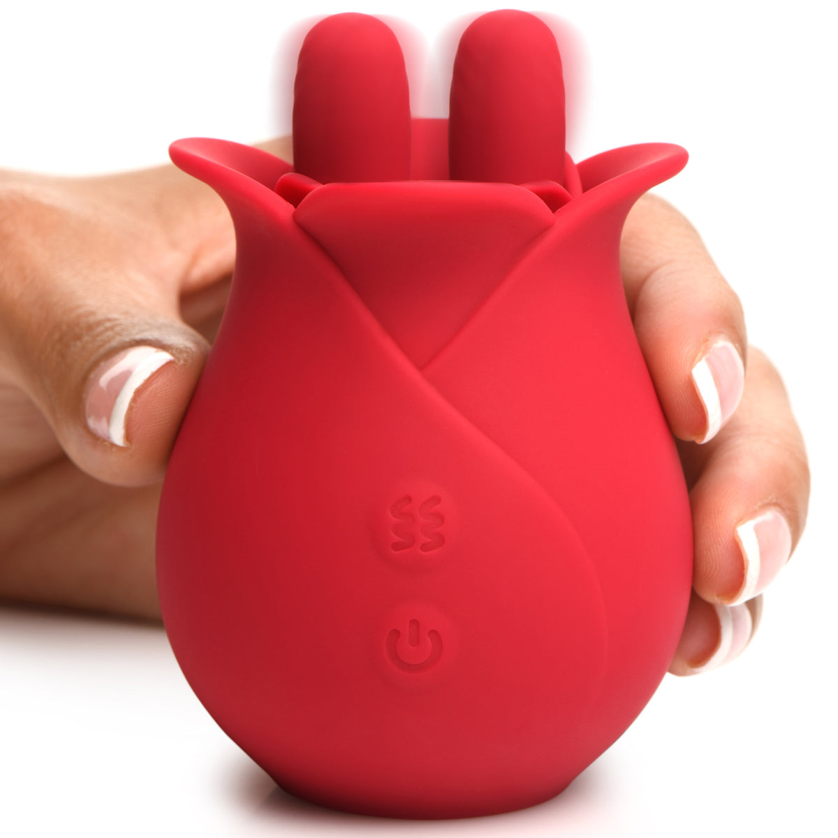 The Rose Fondle 10X Massaging Rose Silicone Clit Stimulator