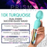Vibra-Glass 10X Turquoise Dual Ended Silicone/Glass Wand