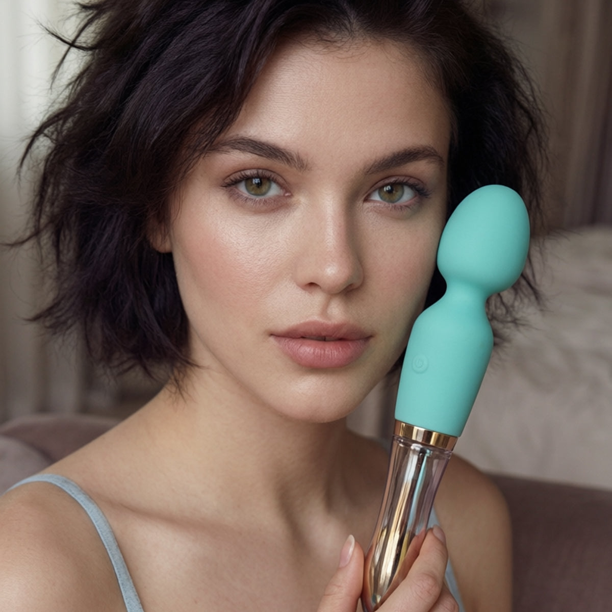 Vibra-Glass 10X Turquoise Dual Ended Silicone/Glass Wand