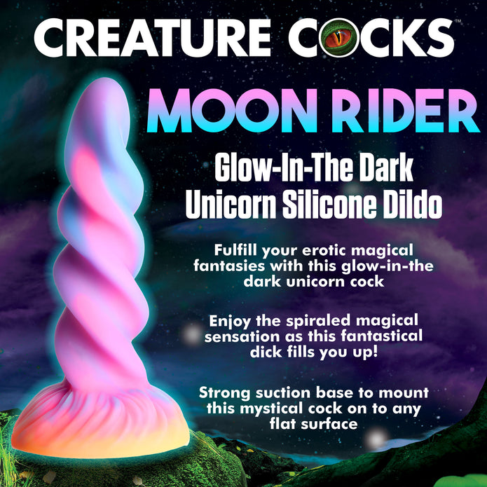Moon Rider Glow-in-the-Dark Unicorn Dildo XR Brands Moon Rider Glow-in-the-Dark Unicorn Dildo XR Brands