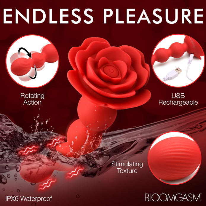 Rose Twirl 10X Vibrating & Rotating Silicone Anal Beads XR Brands Rose Twirl 10X Vibrating & Rotating Silicone Anal Beads XR Brands