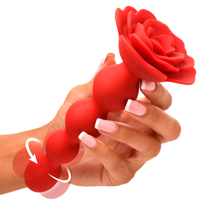 Rose Twirl 10X Vibrating & Rotating Silicone Anal Beads XR Brands Rose Twirl 10X Vibrating & Rotating Silicone Anal Beads XR Brands