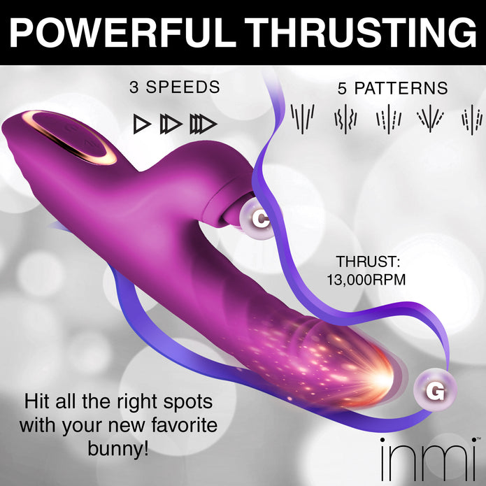 Bumping Bunny Thrusting & Pulsing Silicone Rabbit Vibrator