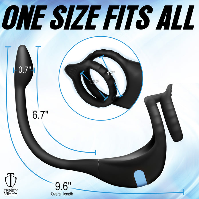 Vibrating C-Ring + Anal Stimulator XR Brands Vibrating C-Ring + Anal Stimulator XR Brands