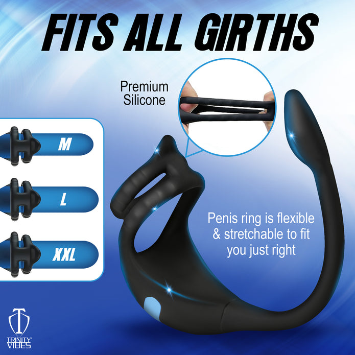 Vibrating C-Ring + Anal Stimulator XR Brands Vibrating C-Ring + Anal Stimulator XR Brands