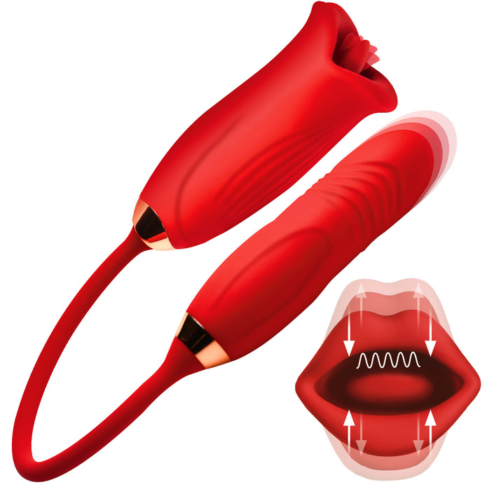 Romping Suction & Thrusting Rose Vibrator - XrBrands.com XR Brands Romping Suction & Thrusting Rose Vibrator - XrBrands.com XR Brands