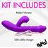 Thrusting & Sucking Rabbit Vibrator - Purple