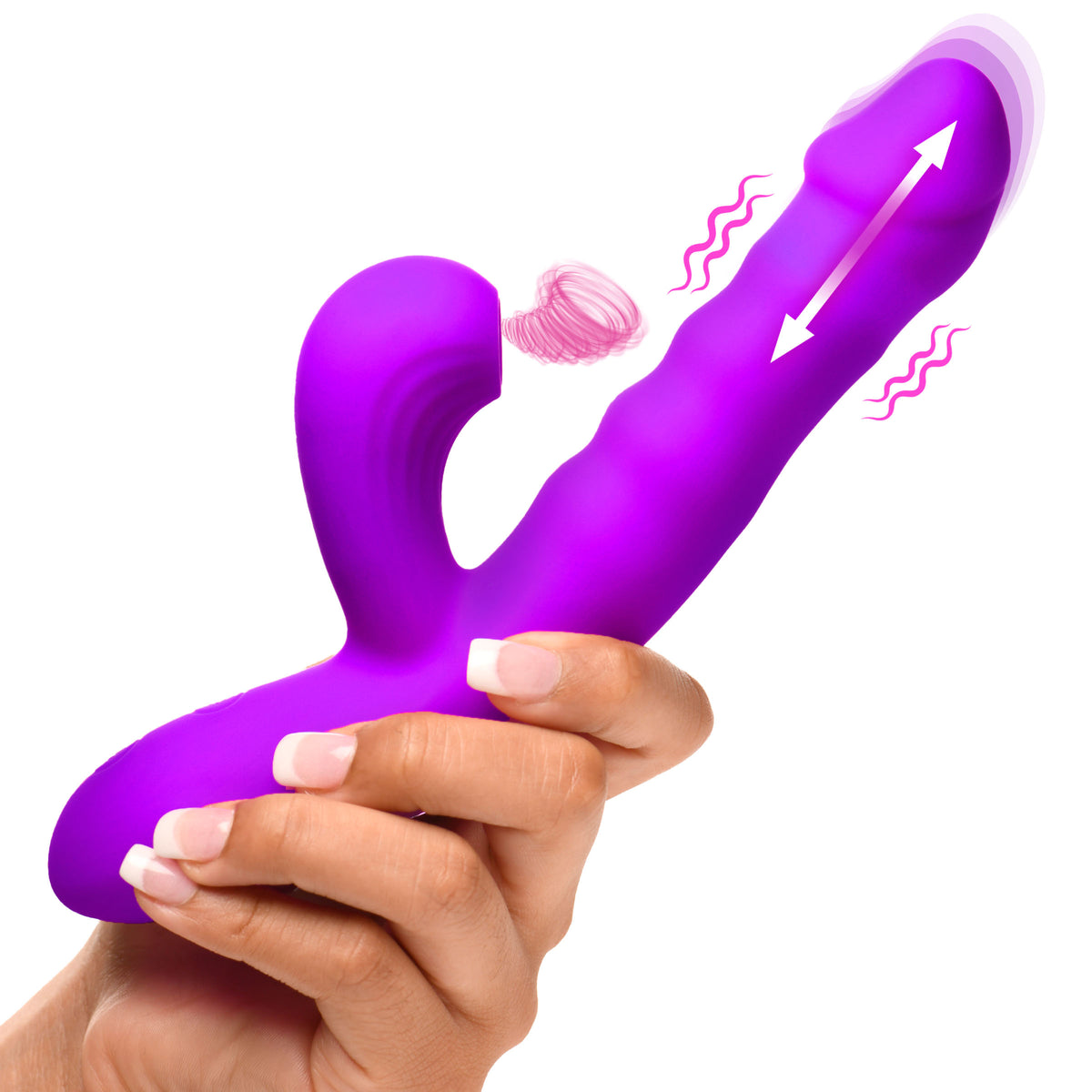 Thrusting & Sucking Rabbit Vibrator - Purple