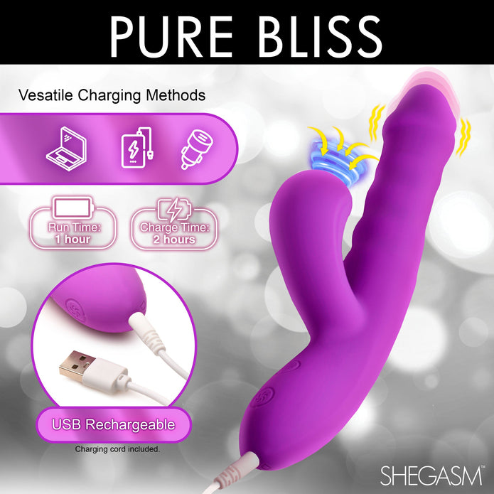 Thrust Wave Thrusting & Sucking Rabbit Vibrator XR Brands Thrust Wave Thrusting & Sucking Rabbit Vibrator XR Brands