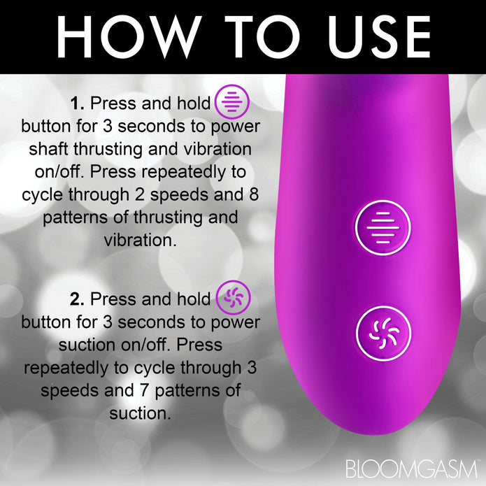 Thrust Wave Thrusting & Sucking Rabbit Vibrator XR Brands Thrust Wave Thrusting & Sucking Rabbit Vibrator XR Brands