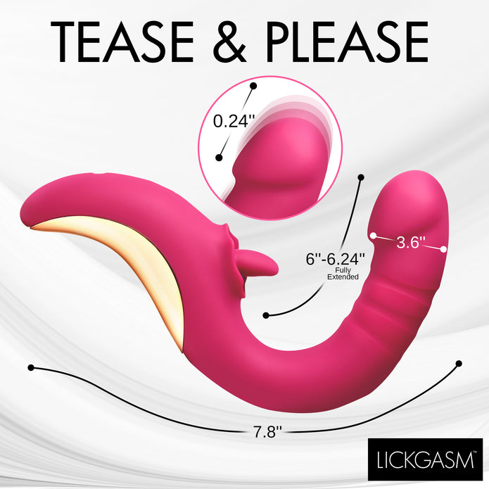 Tease & Please Thrusting & Licking Vibrator XR Brands Tease & Please Thrusting & Licking Vibrator XR Brands