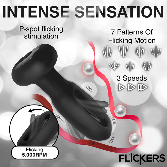 Bum Flick Flicking & Vibrating Silicone Butt Plug w/ Remote XR Brands Bum Flick Flicking & Vibrating Silicone Butt Plug w/ Remote XR Brands