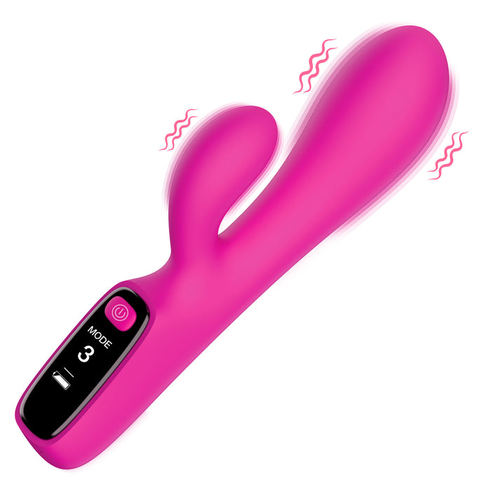 Digital Silicone Rabbit Vibrator XR Brands Digital Silicone Rabbit Vibrator XR Brands