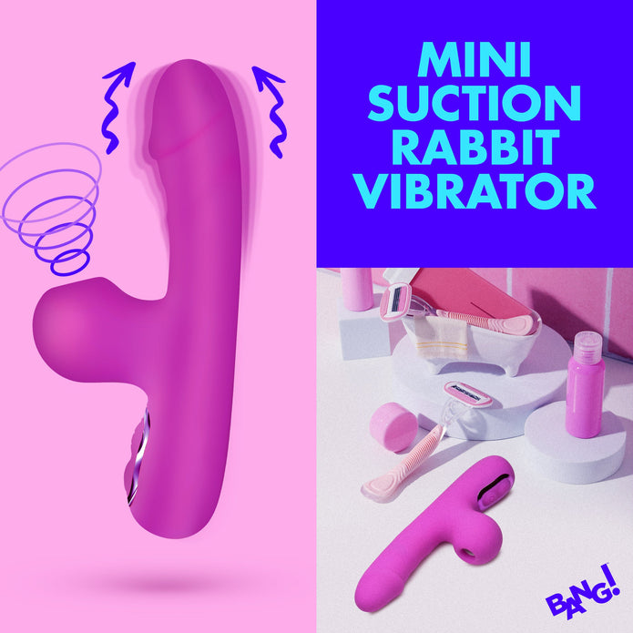Mini Suction Rabbit Vibrator - Purple XR Brands Mini Suction Rabbit Vibrator - Purple XR Brands