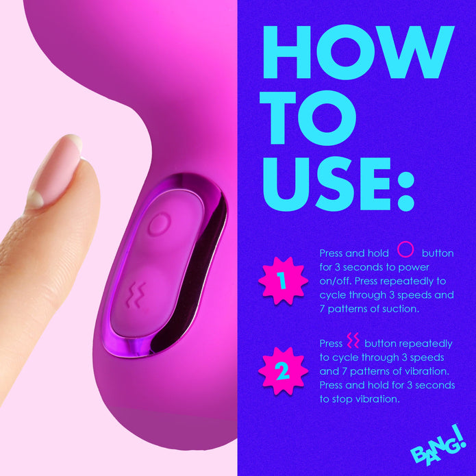 Mini Suction Rabbit Vibrator - Purple XR Brands Mini Suction Rabbit Vibrator - Purple XR Brands