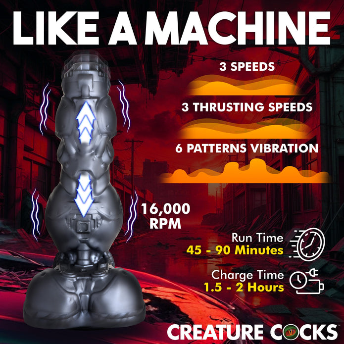 Cyborg Cock Thrusting & Vibrating Silicone Dildo XR Brands Cyborg Cock Thrusting & Vibrating Silicone Dildo XR Brands