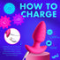 Rotating & Vibrating Silicone Butt Plug w/ Remote - Pink