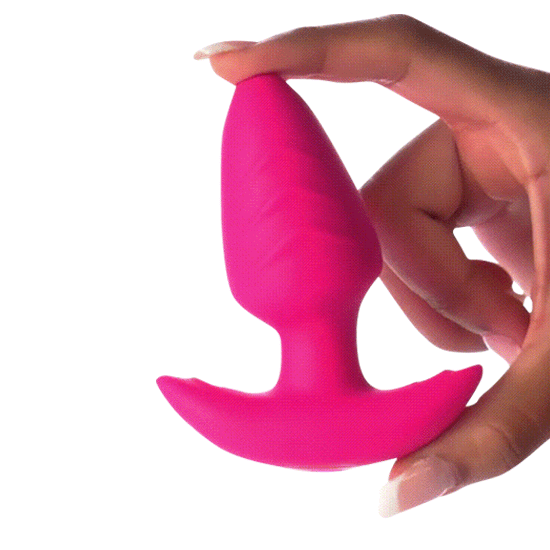 Rotating & Vibrating Silicone Butt Plug w/ Remote - Pink XR Brands Rotating & Vibrating Silicone Butt Plug w/ Remote - Pink XR Brands