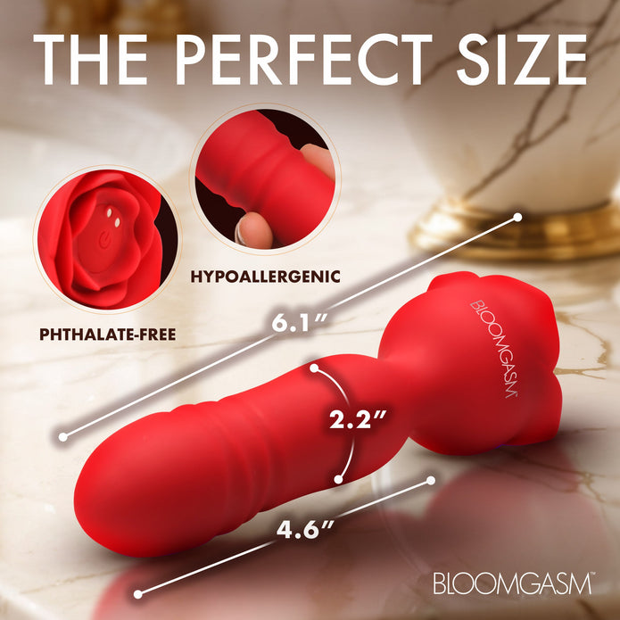 Rose Delight Silicone Thrusting Vibrator XR Brands Rose Delight Silicone Thrusting Vibrator XR Brands