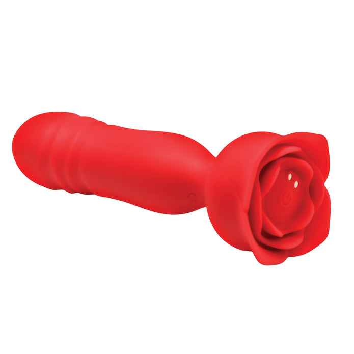 Rose Delight Silicone Thrusting Vibrator XR Brands Rose Delight Silicone Thrusting Vibrator XR Brands