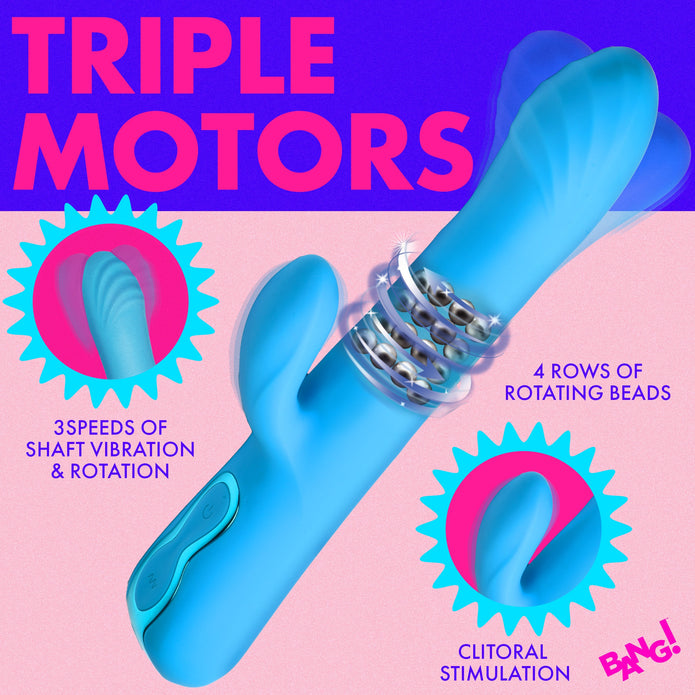 Rotating Beaded Rabbit Vibrator XR Brands Rotating Beaded Rabbit Vibrator XR Brands