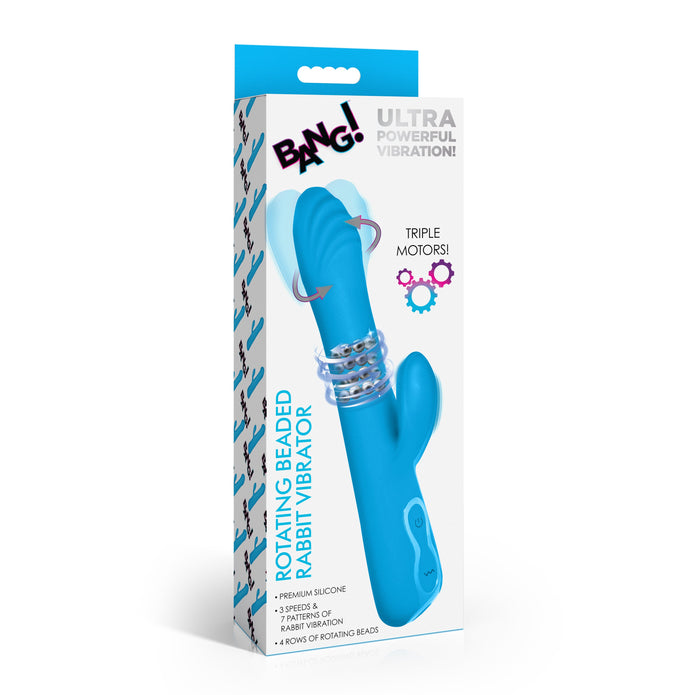 Rotating Beaded Rabbit Vibrator XR Brands Rotating Beaded Rabbit Vibrator XR Brands