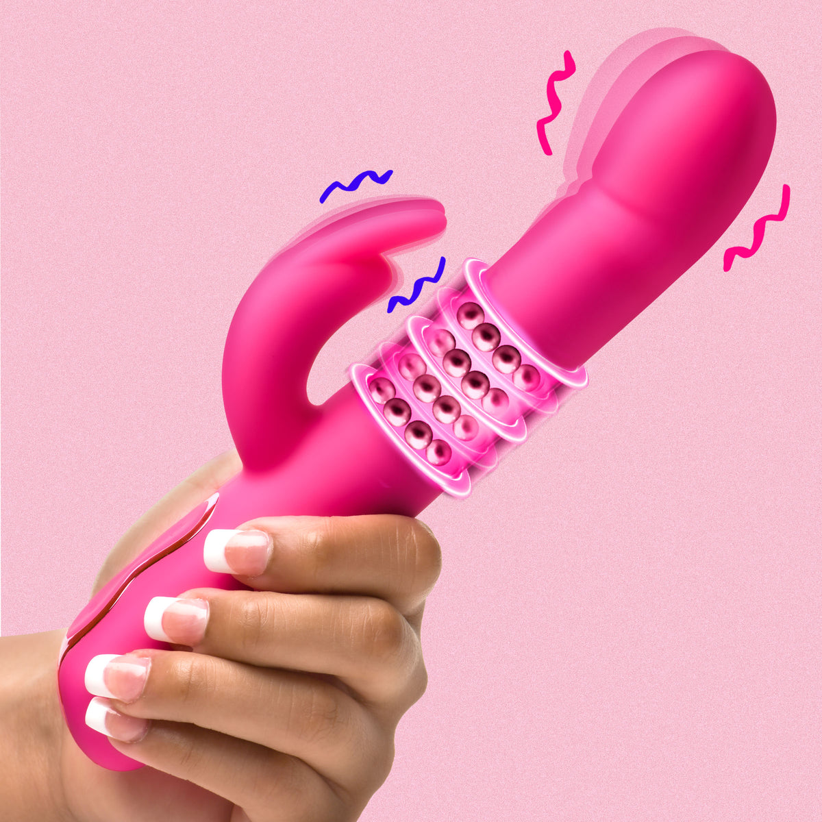 Come-Hither Beaded Silicone Rabbit Vibrator XR Brands Come-Hither Beaded Silicone Rabbit Vibrator XR Brands