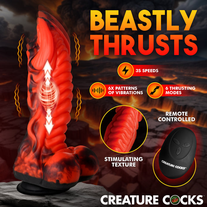 Dragon Thrust Thrusting & Vibrating Silicone Dildo XR Brands Dragon Thrust Thrusting & Vibrating Silicone Dildo XR Brands
